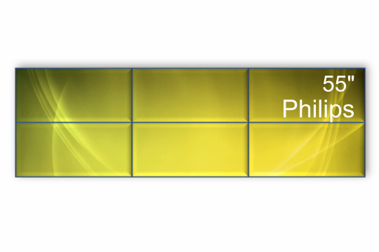 Изображение Видеостена 3x2 Philips 55" 55BDL4107X/00